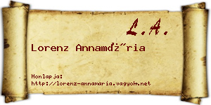 Lorenz Annamária névjegykártya
